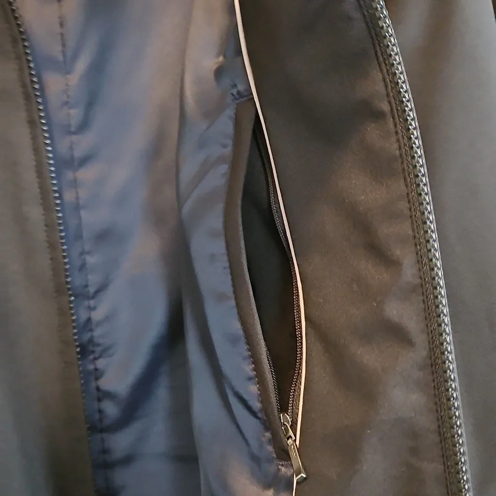 Murano Mens Black Zip Up Jacket, Size XL, Minimalistic